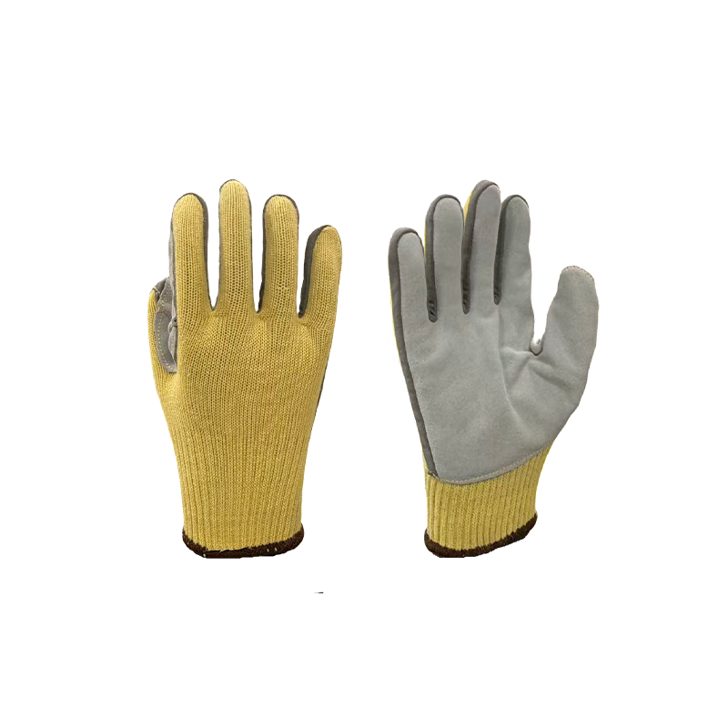 Aramid Avuç içine oturan Üst Damarlı Sığır Derisi Eldiven